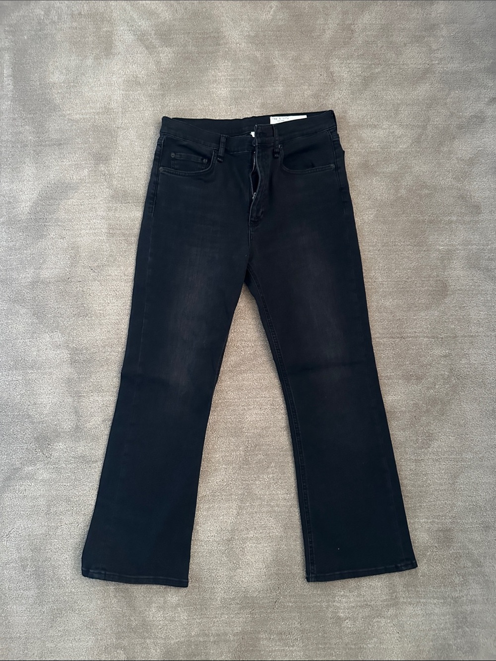 Rag & Bone faded Black mid rise bootcut Peyton ankle jeans